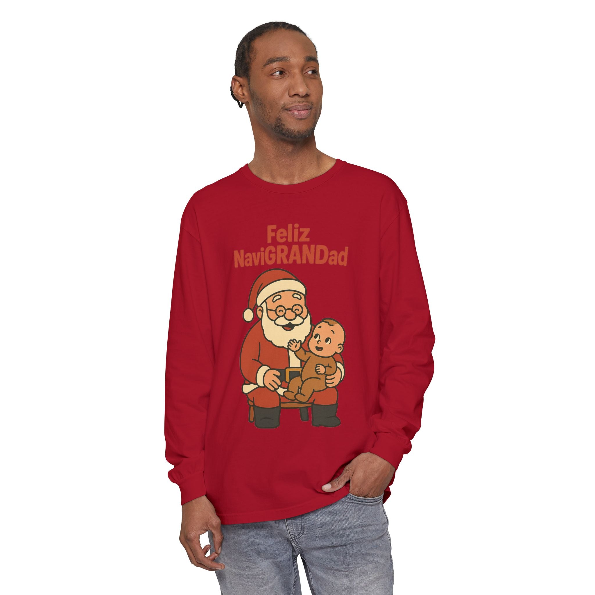Feliz NaviGRANDad w one grandchild Long Sleeve