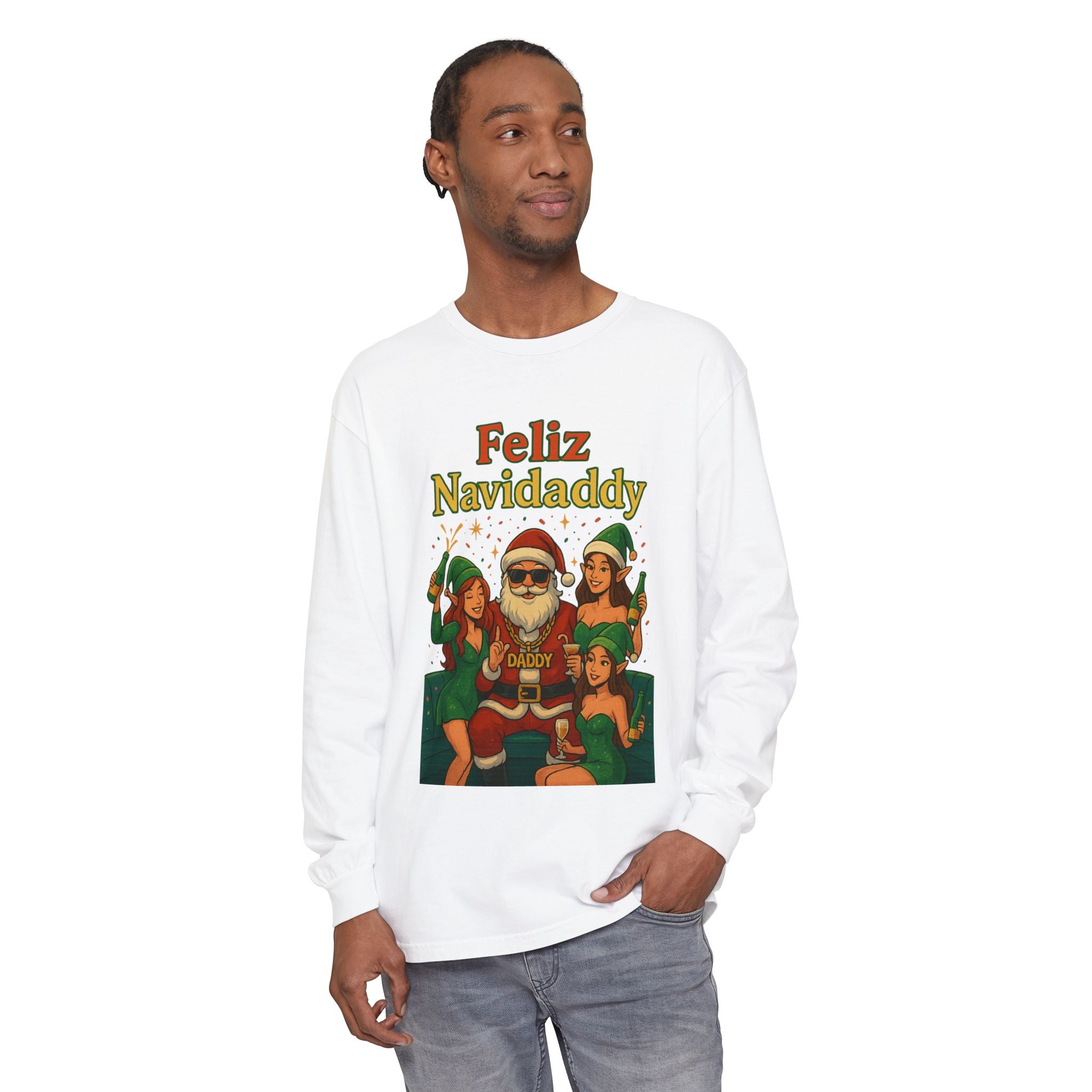 Feliz Navidaddy Santa With Girls Long Sleeve