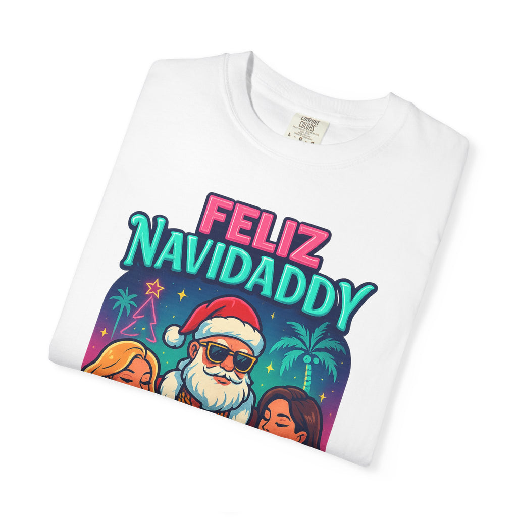 Santa with women Feliz Navidaddy T Shirt