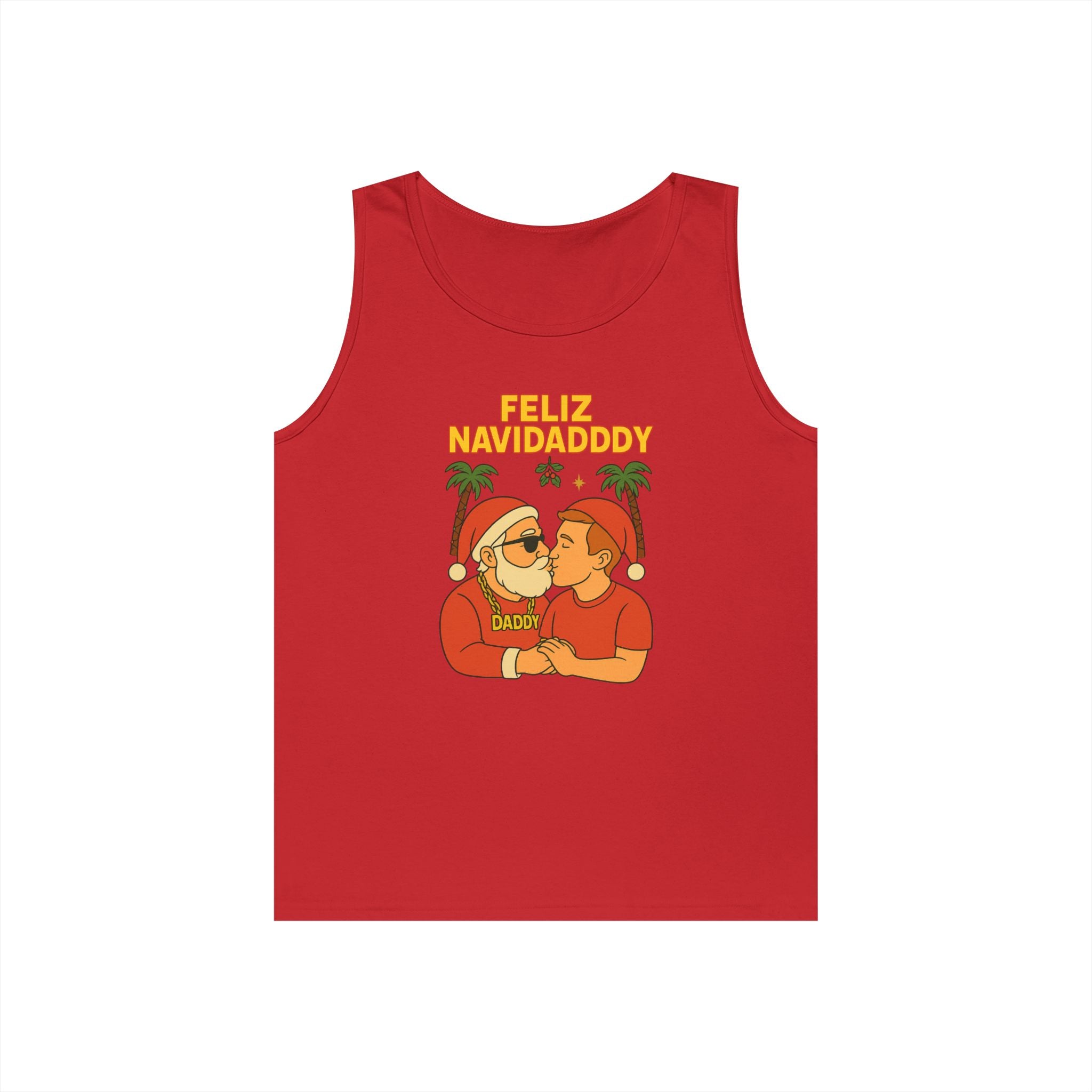 Feliz Navidaddy Kissing Santa Tank Top