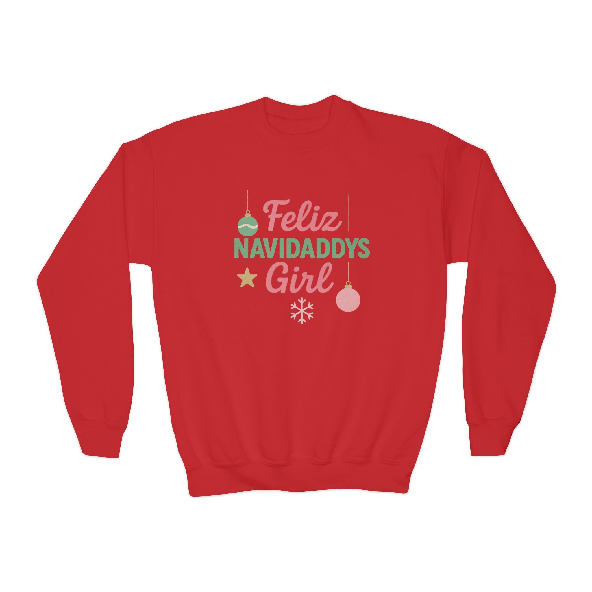 Feliz Navidaddys Girl Youth Crewneck Sweatshirt