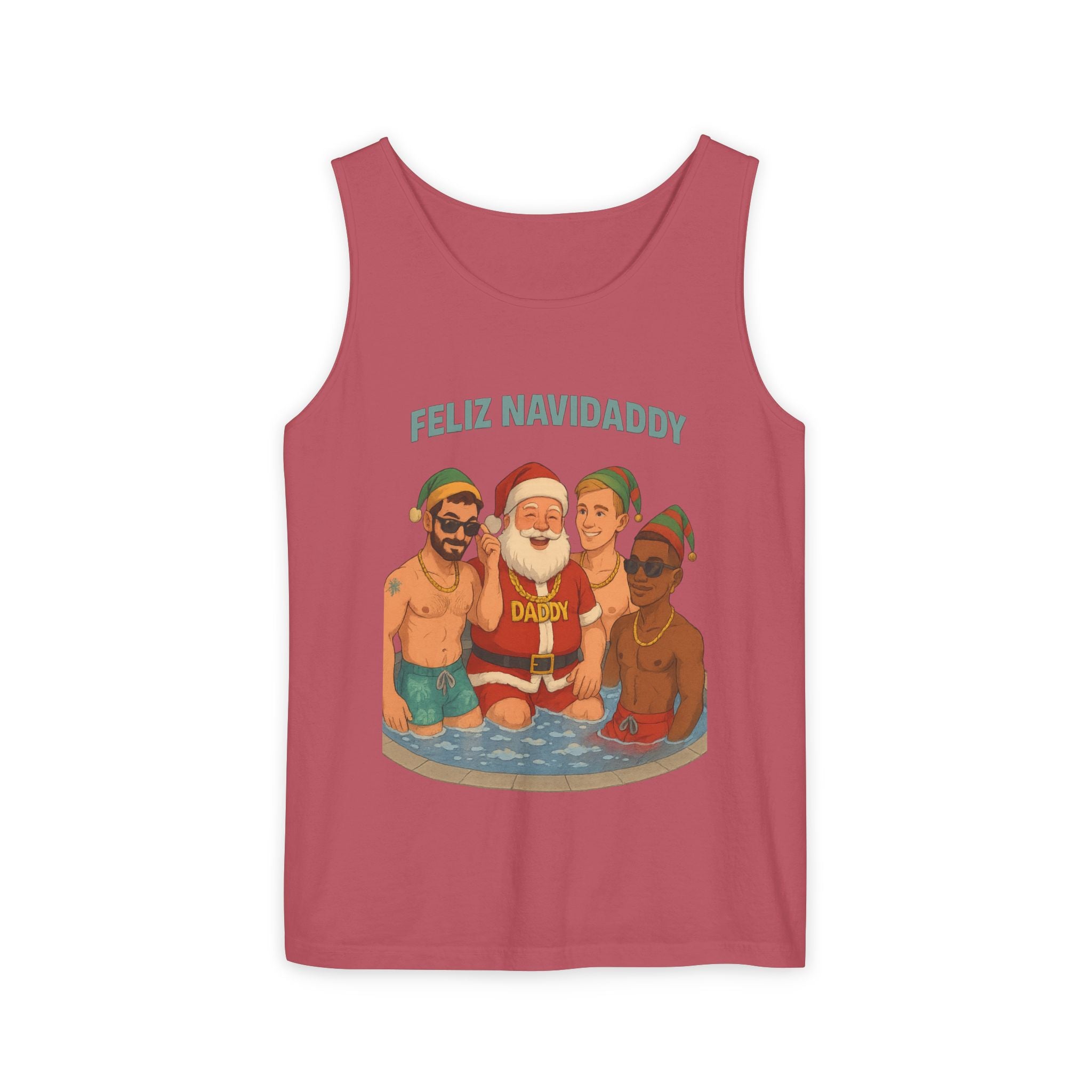 Santa and his boys Feliz Navidaddy Tank Top