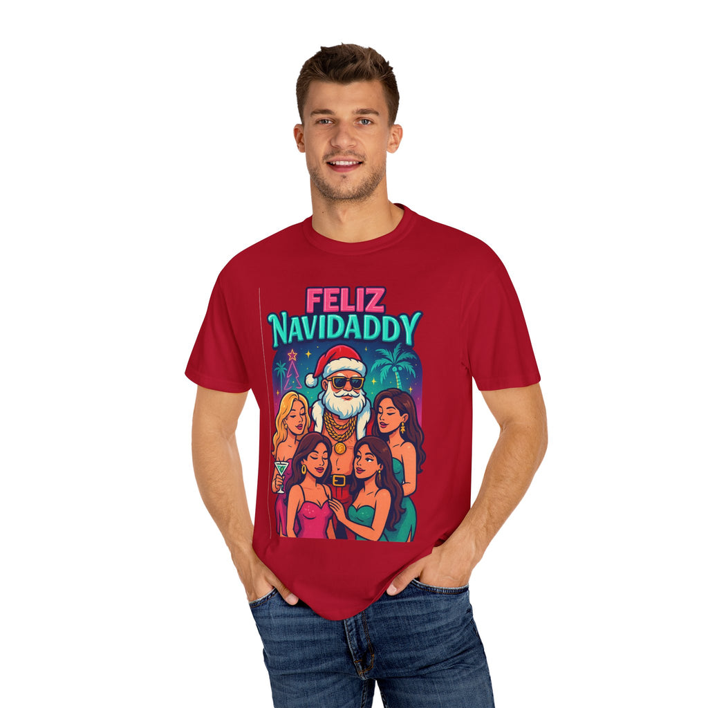 Santa with women Feliz Navidaddy T Shirt