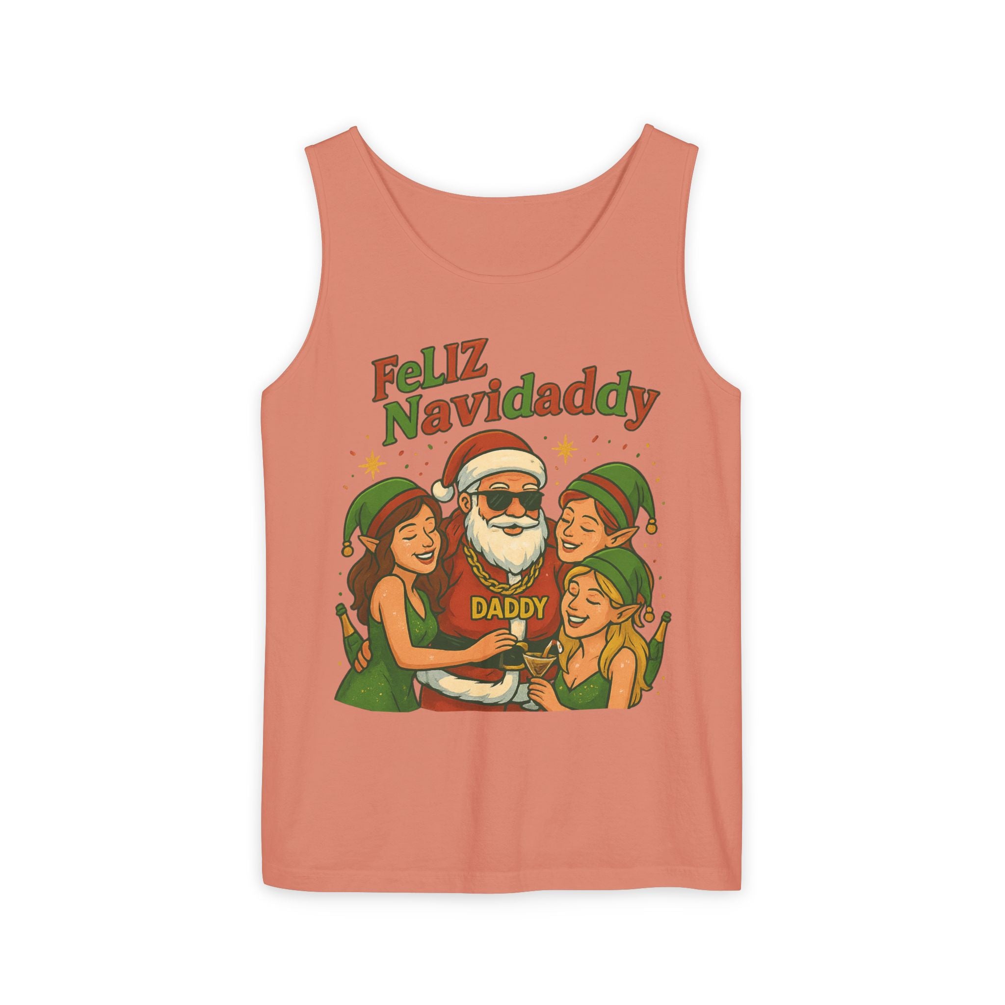 Feliz Navidaddy Santa with Girl Elves Tank Top