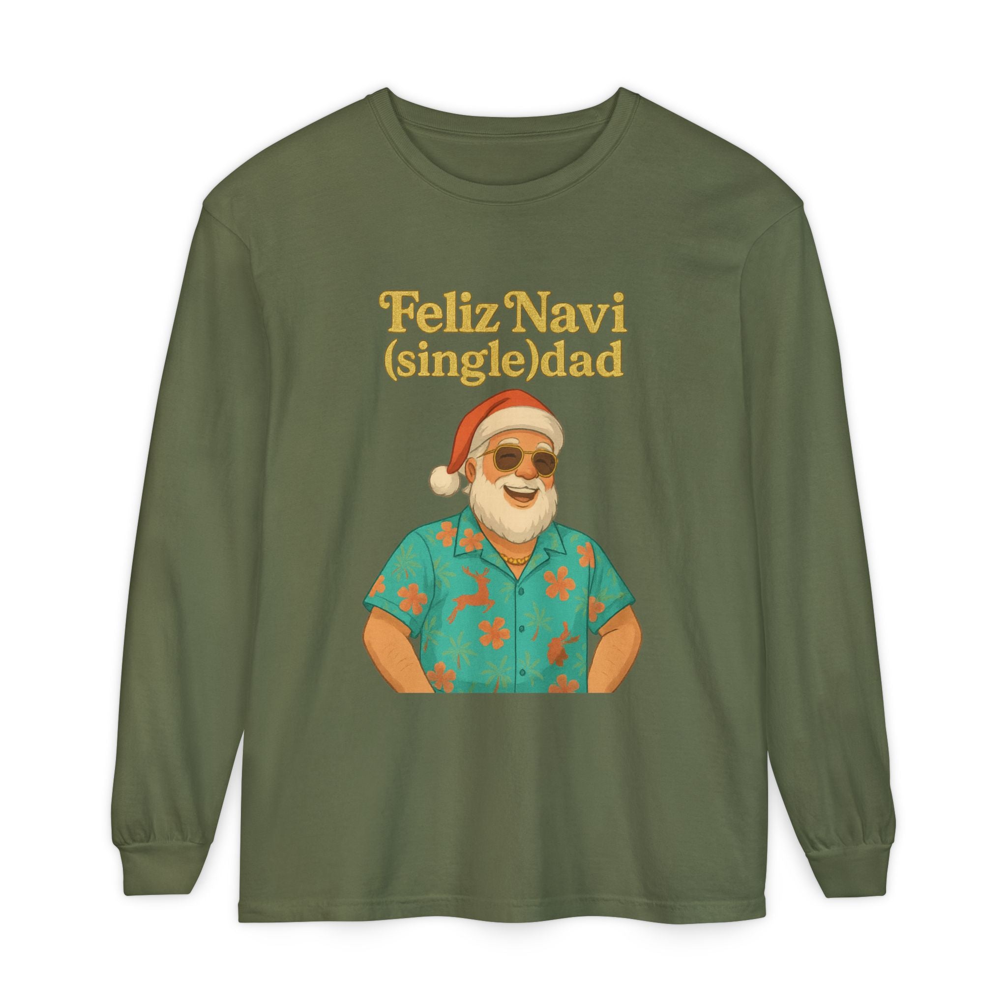 Single Dad Feliz Navidad Long Sleeve