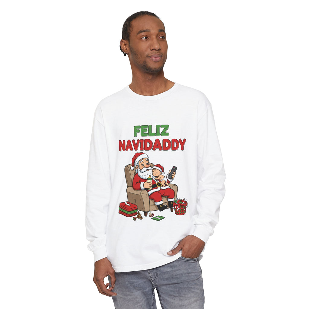 Feliz Navidaddy Santa with Baby Long Sleeve