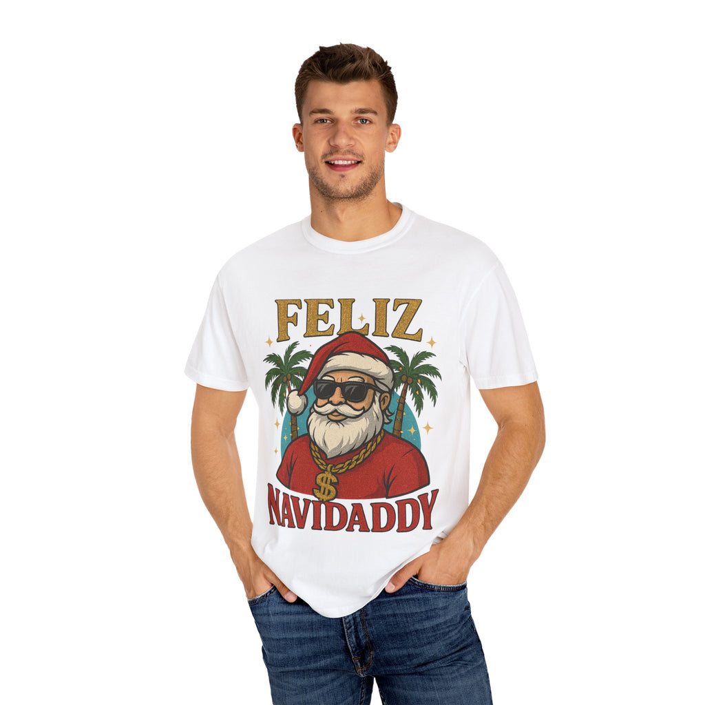 Feliz Navidaddy Blinged Out Santa T Shirt