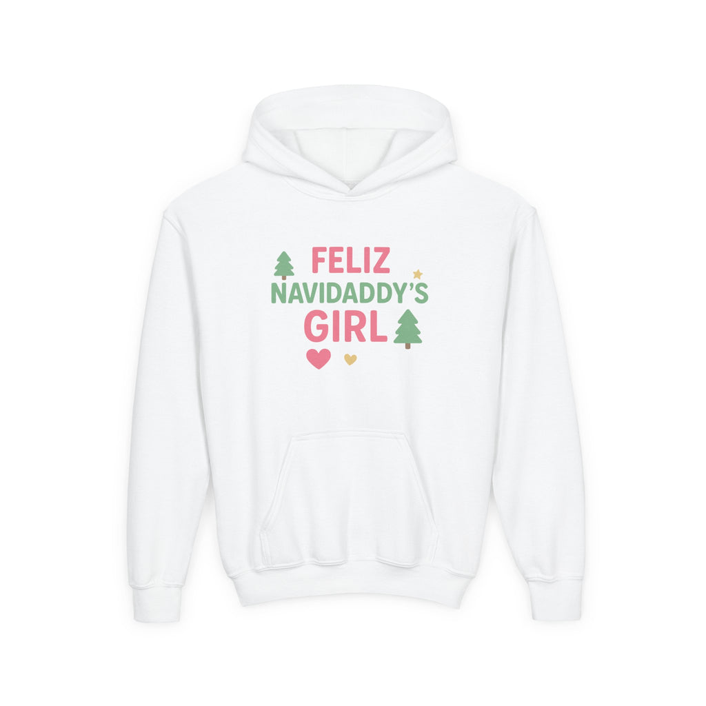 Daddy's Girl Youth Hooded Sweatshirt Feliz Navidaddy's Girl