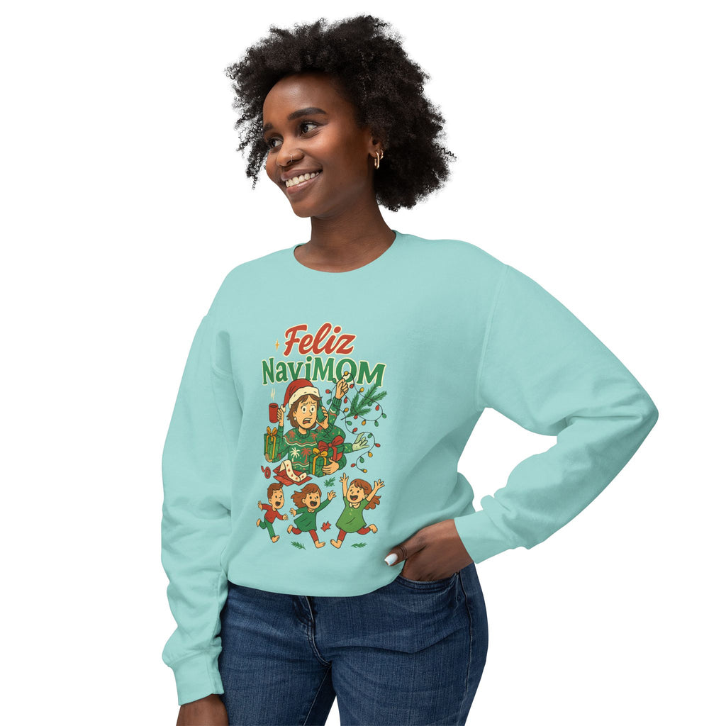 Feliz NaviMOM Unisex Lightweight Crewneck Sweatshirt
