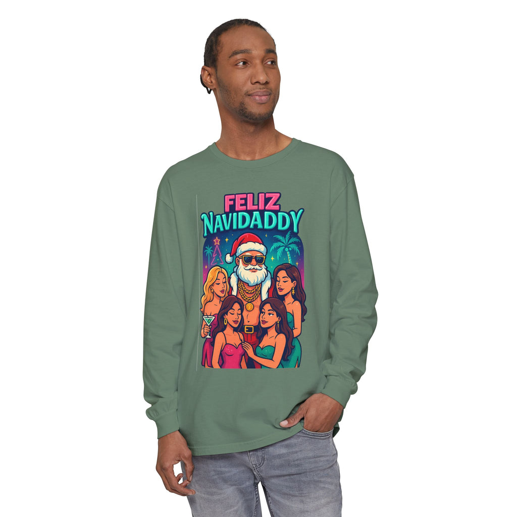 Santa with Women Feliz Navidaddy Long Sleeve
