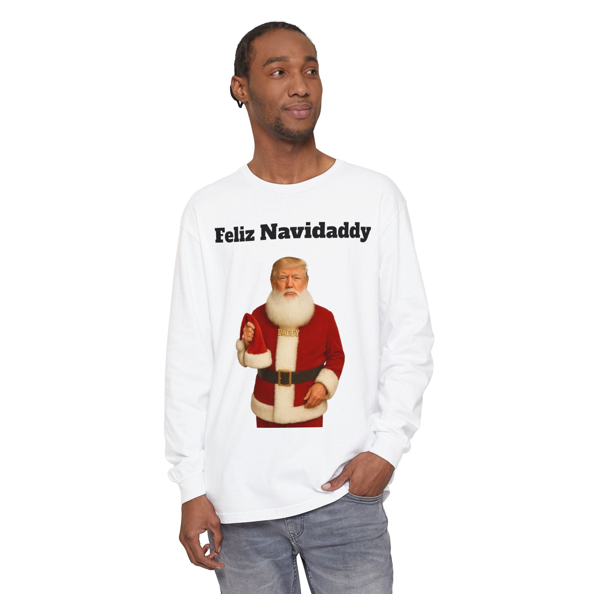 Feliz Navidaddy Trump Santa Long Sleeve