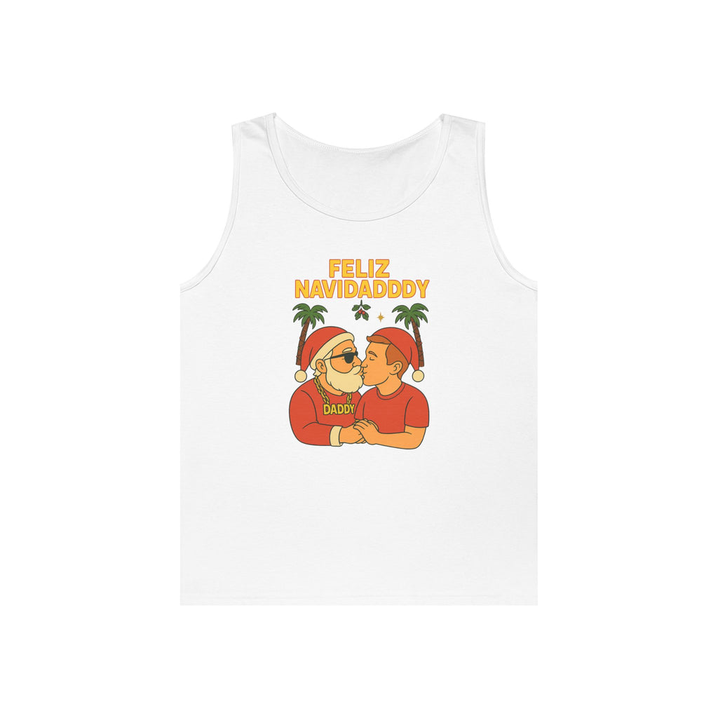 Feliz Navidaddy Kissing Santa Tank Top