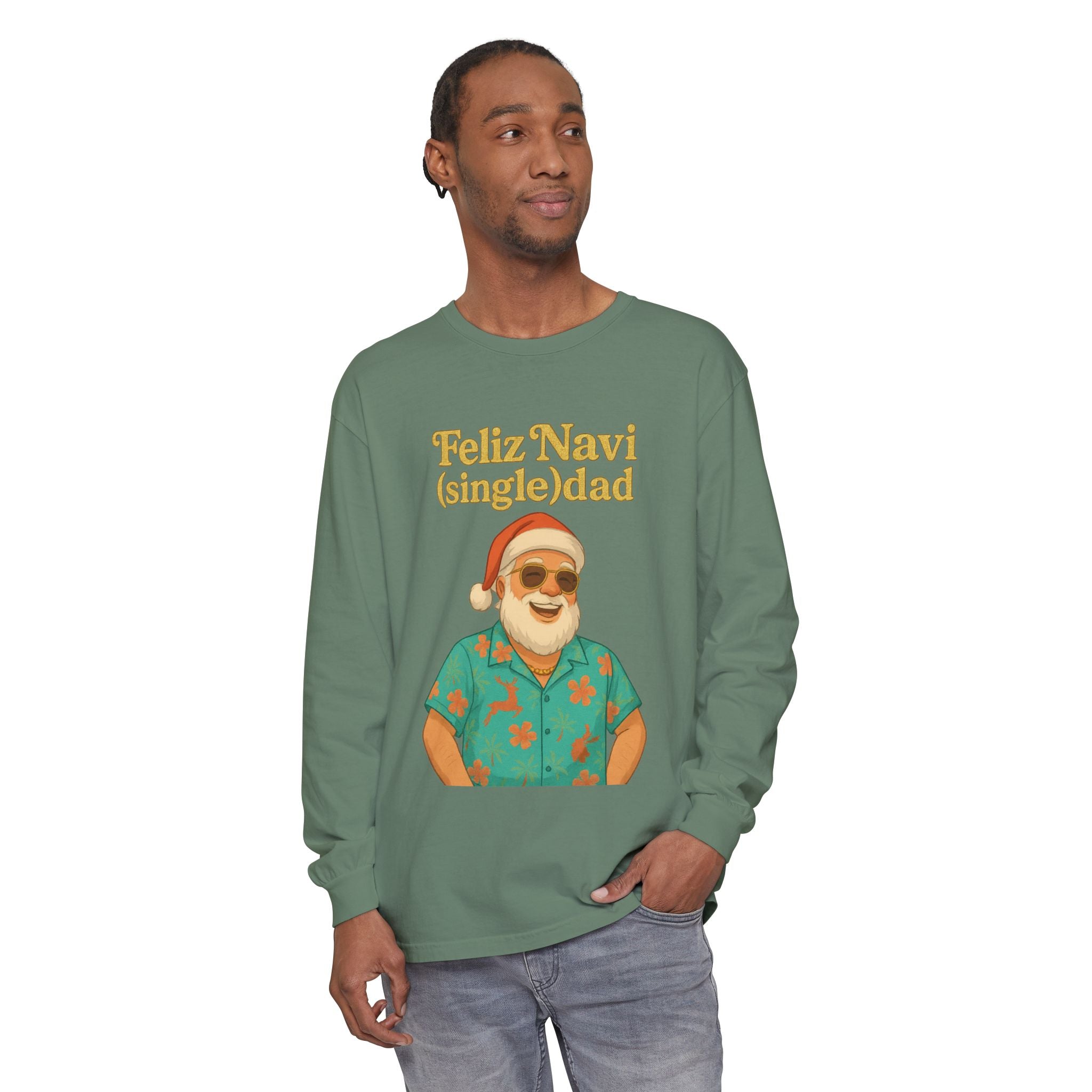 Single Dad Feliz Navidad Long Sleeve