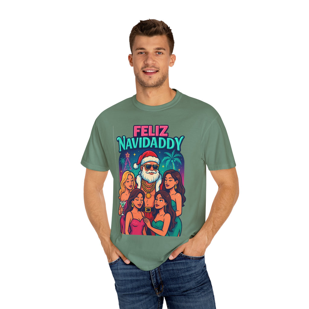 Santa with women Feliz Navidaddy T Shirt
