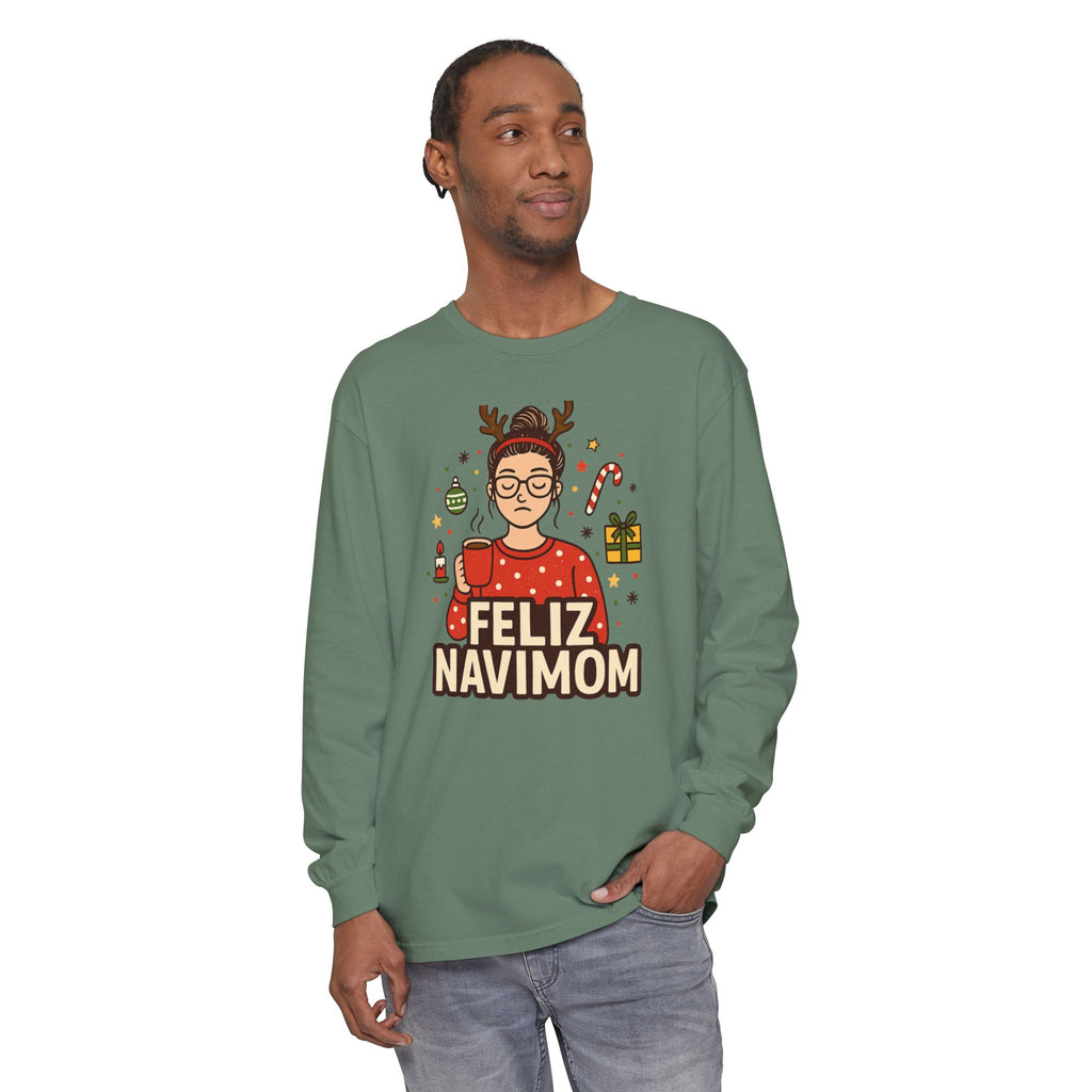 Calm Mom Christmas Feliz NaviMOM Long Sleeve