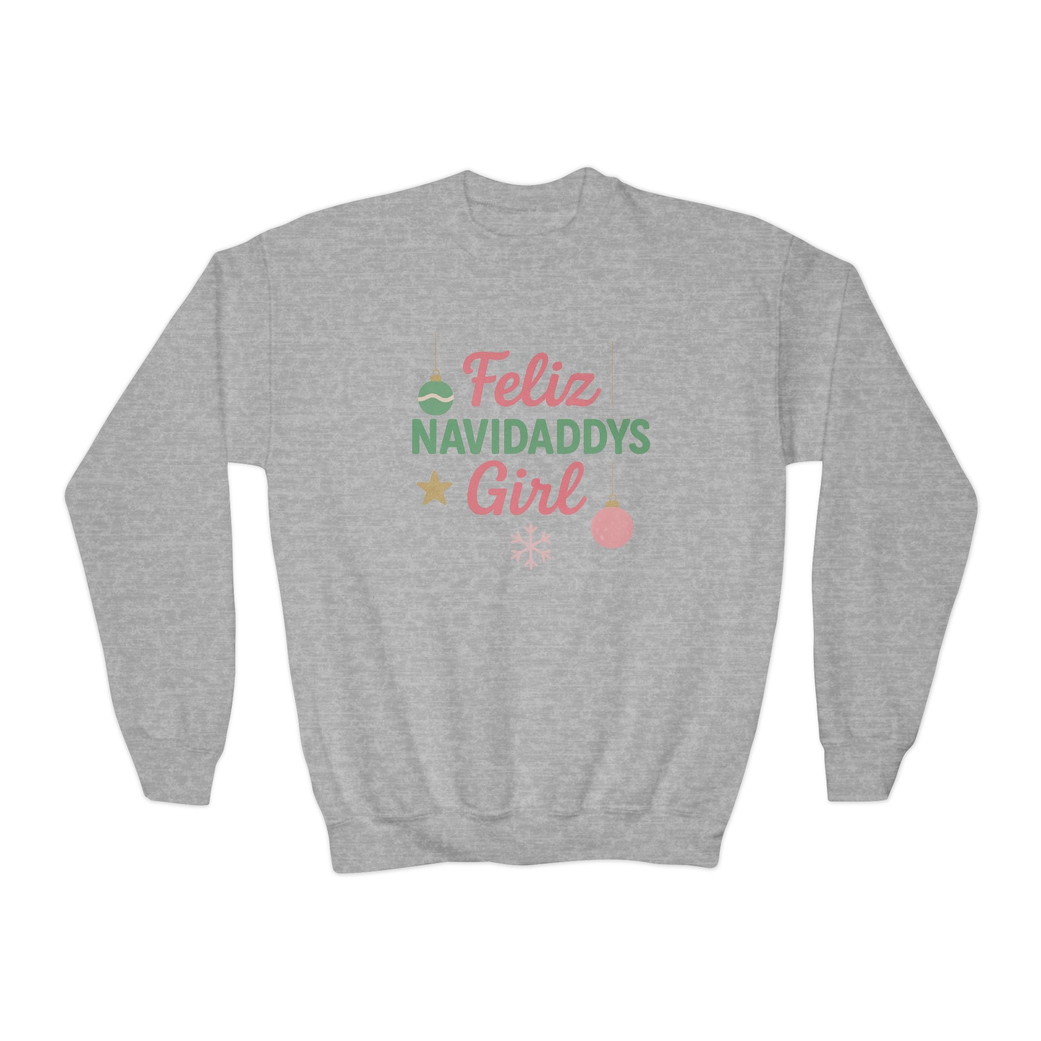 Feliz Navidaddys Girl Youth Crewneck Sweatshirt
