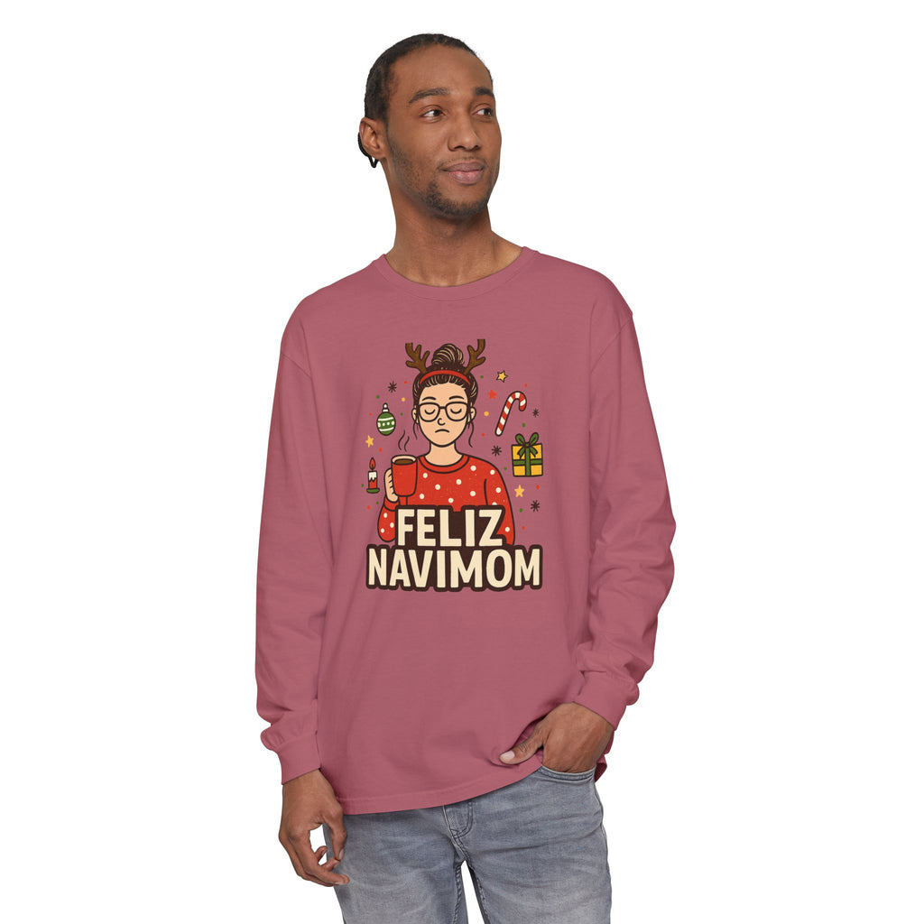 Calm Mom Christmas Feliz NaviMOM Long Sleeve