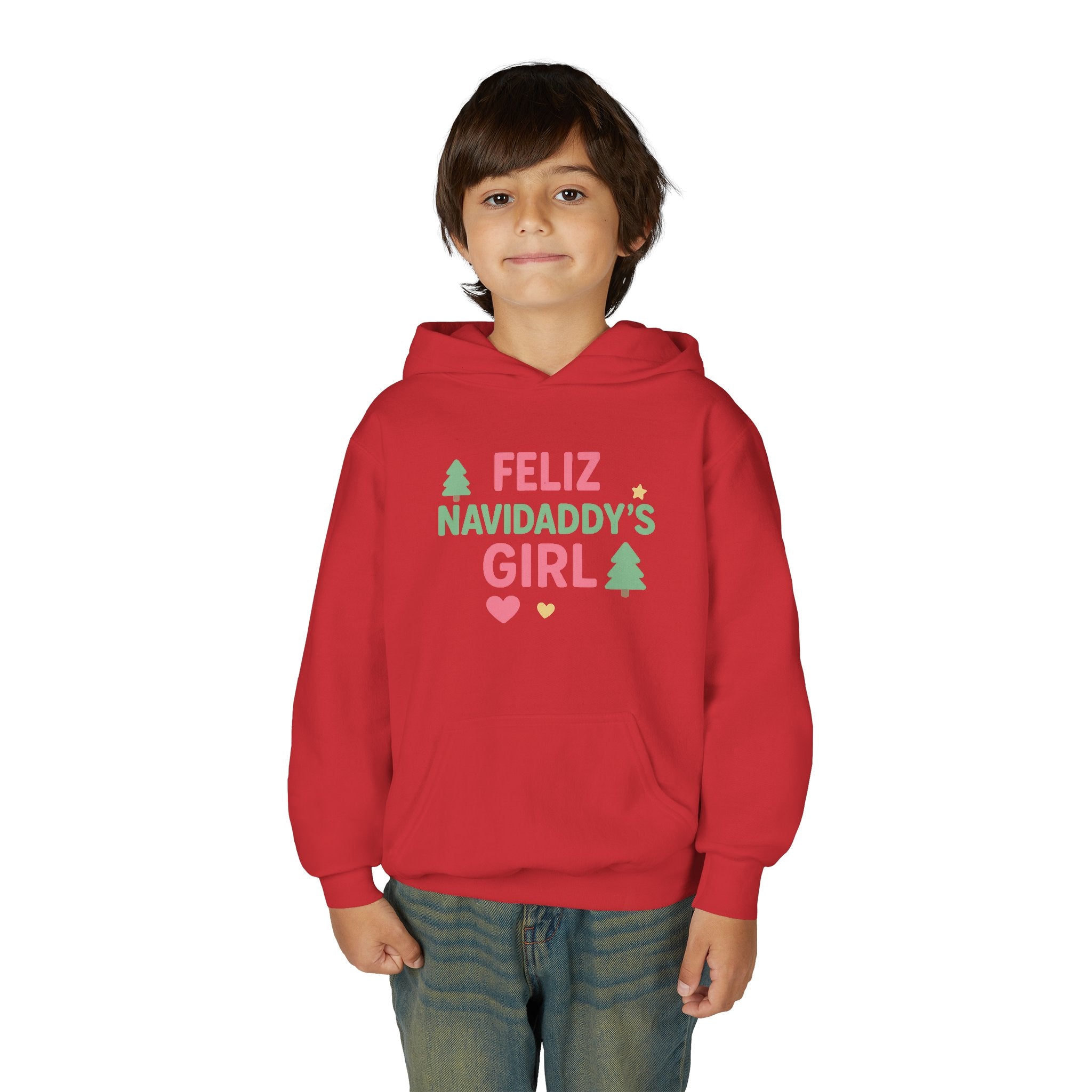 Daddy's Girl Youth Hooded Sweatshirt Feliz Navidaddy's Girl