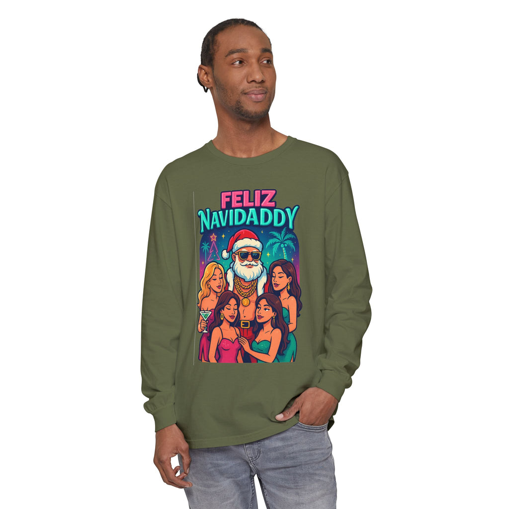 Santa with Women Feliz Navidaddy Long Sleeve
