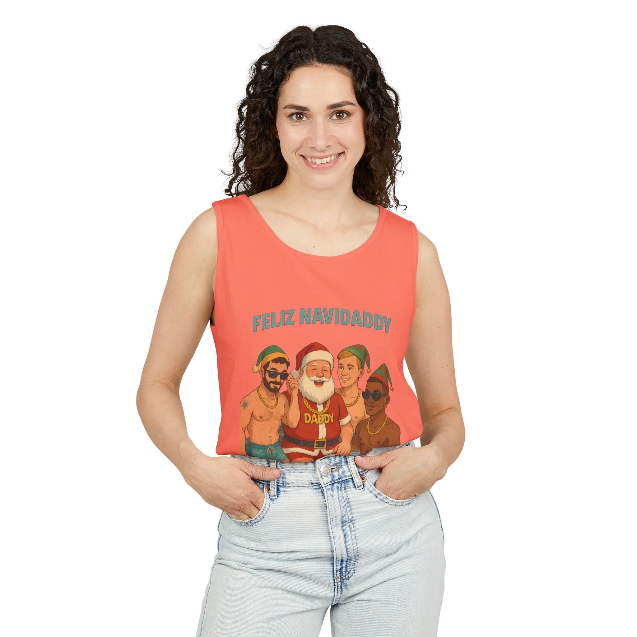 Santa and his boys Feliz Navidaddy Tank Top