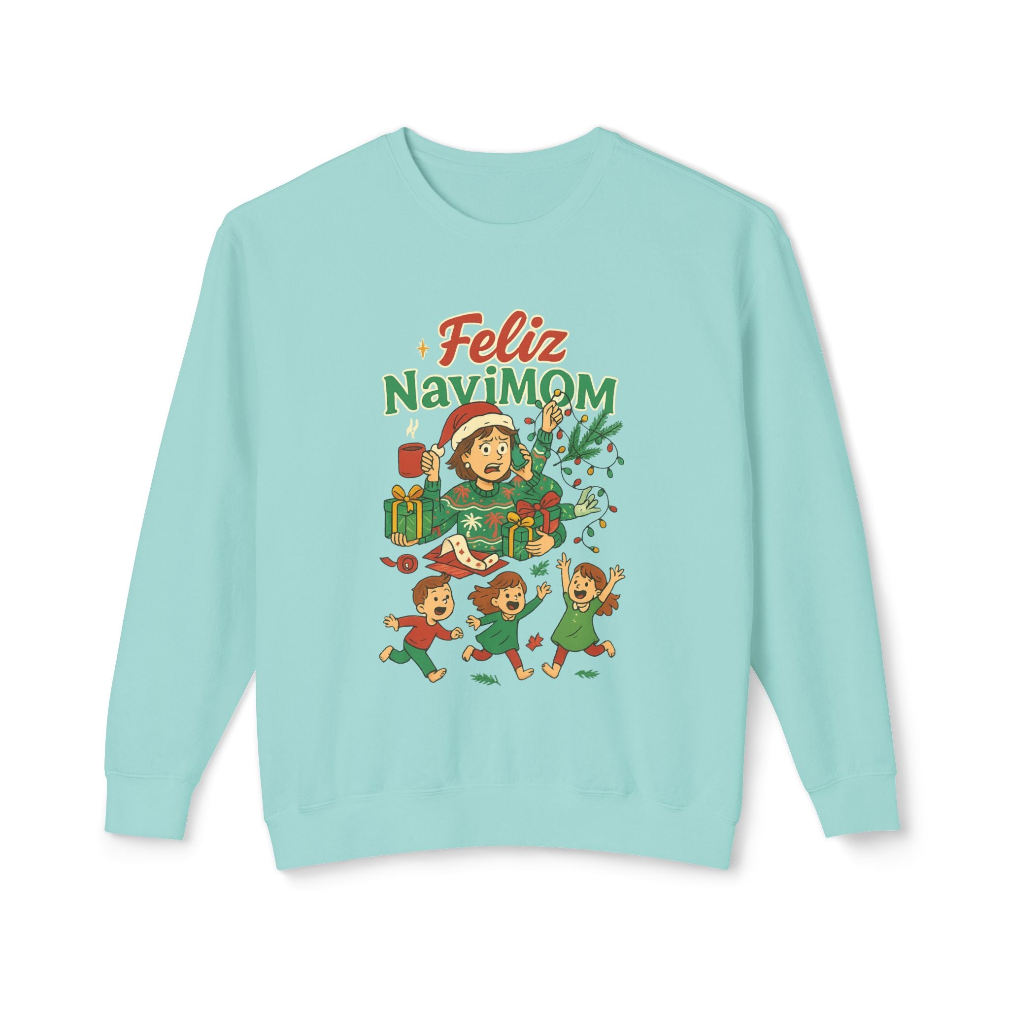 Feliz NaviMOM Unisex Lightweight Crewneck Sweatshirt