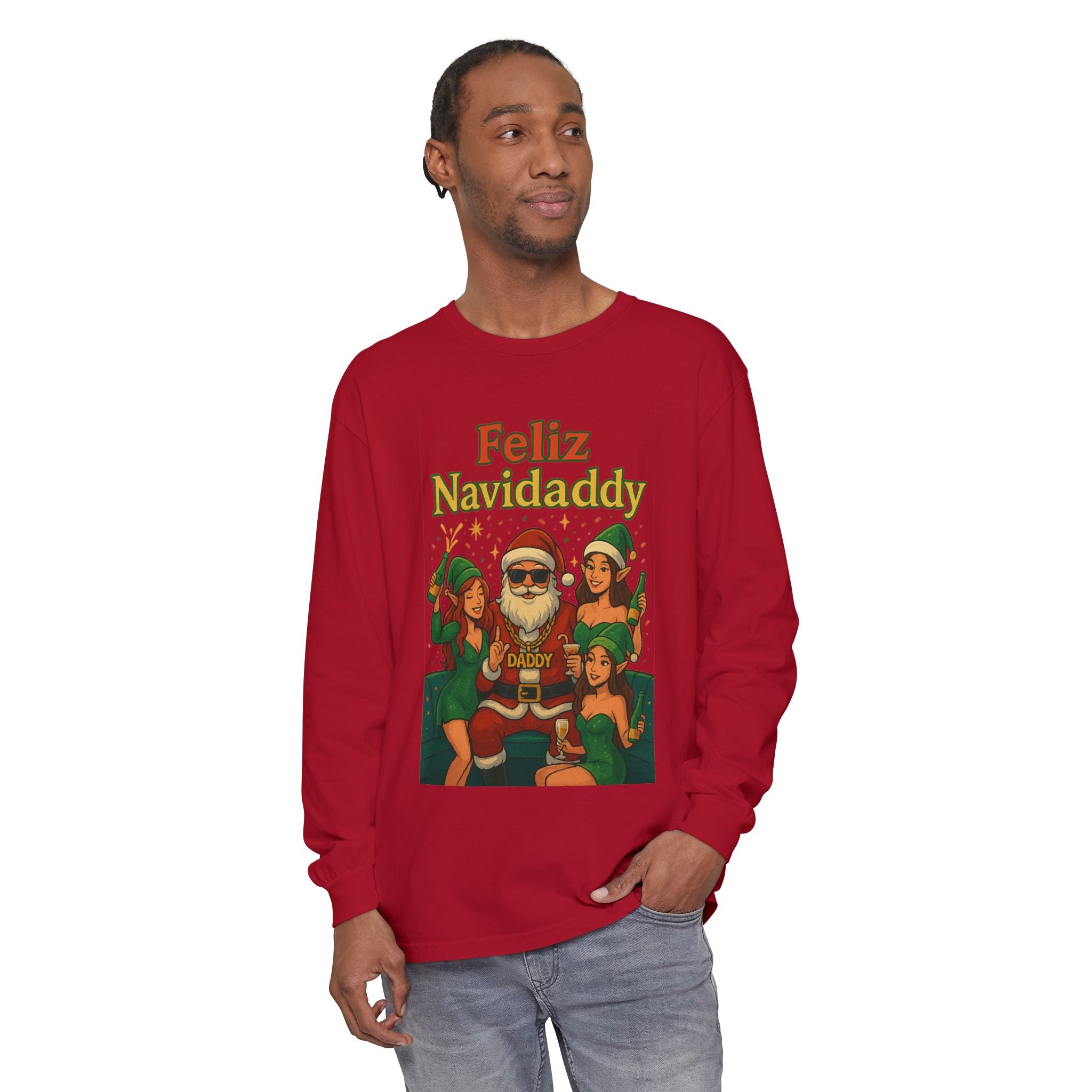 Feliz Navidaddy Santa With Girls Long Sleeve