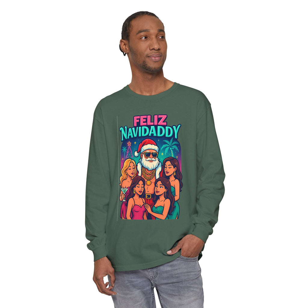 Santa with Women Feliz Navidaddy Long Sleeve